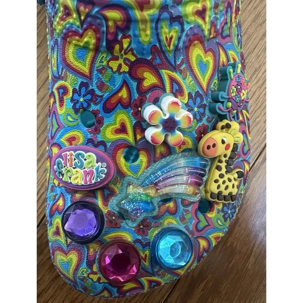 CROCS X Lisa Frank Classic Clogs Kids Size 1 J1 Aqua Limited Edition